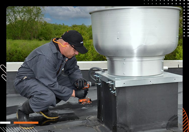 HOODZ Commercial Kitchen Exhaust Fan Hinge Kit Installation